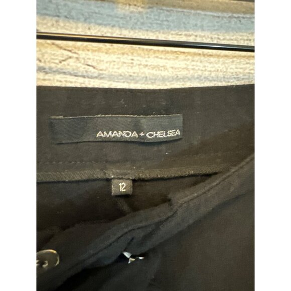 Amanda & Chelsea Black Zippered Pocket Pants Size 12 - Picture 3 of 4